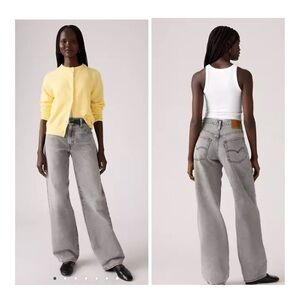 Levi's Women's Size‎ 24 Light Gray 100% Cotton Baggy Dad Jeans